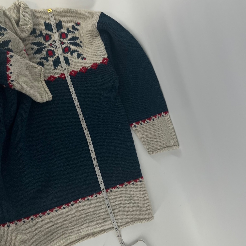 Vintage Eddie Bauer Wool Fair Isle Roll Neck Sweater XL Snowflake Nordic USA - Picture 8 of 8